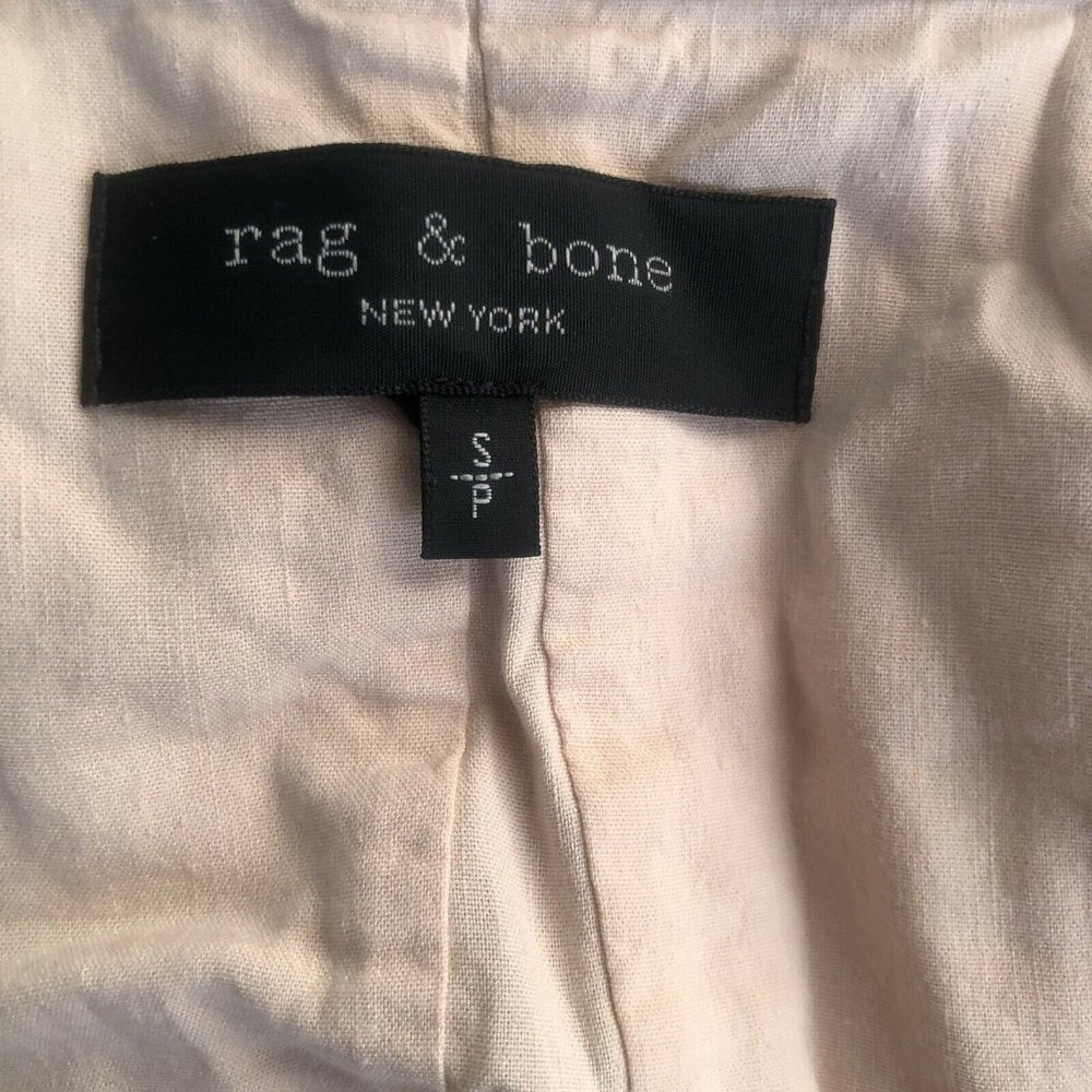 Rag & Bone Cropped Field M65 Jacket Khaki Beige Linen Snaps S NWOT $395 - Picture 8 of 8